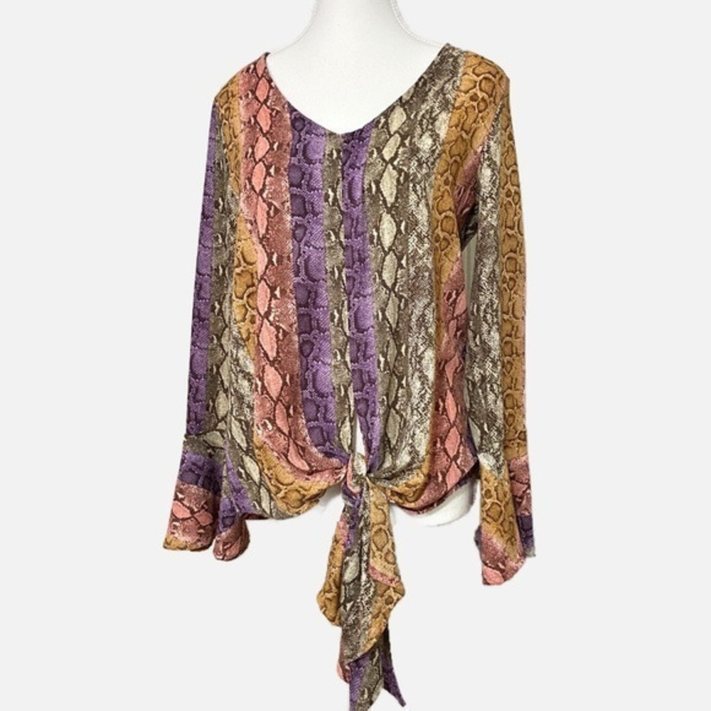 Entro SNAKE SKIN BLOUSE, PURPLE-DUSTY ROSE‎